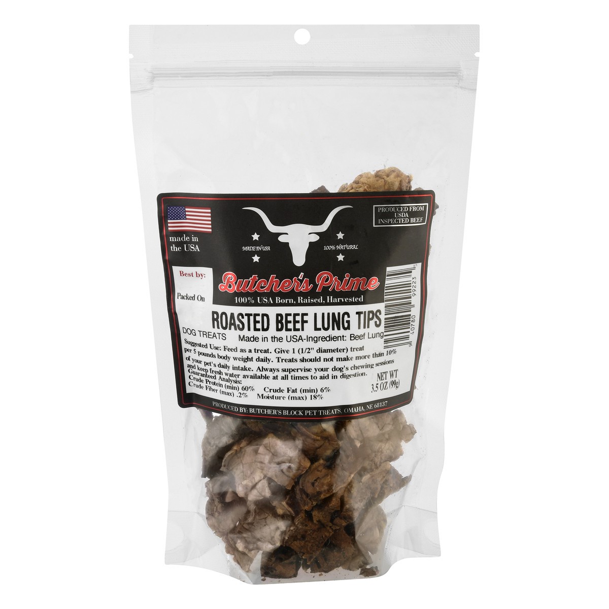 slide 2 of 10, Butcher's Prime Roasted Beef Lung Tips Dog Treats 3.5 oz, 3.5 oz