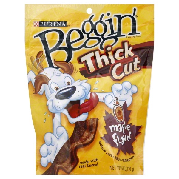 slide 1 of 1, Beggin' Strips Thick Cut Maple Flavor Dog Treats, 6 oz