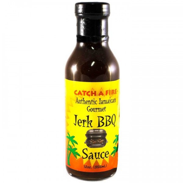 slide 1 of 1, Catch A Fire Jerk Bbq Sauce, 12 oz