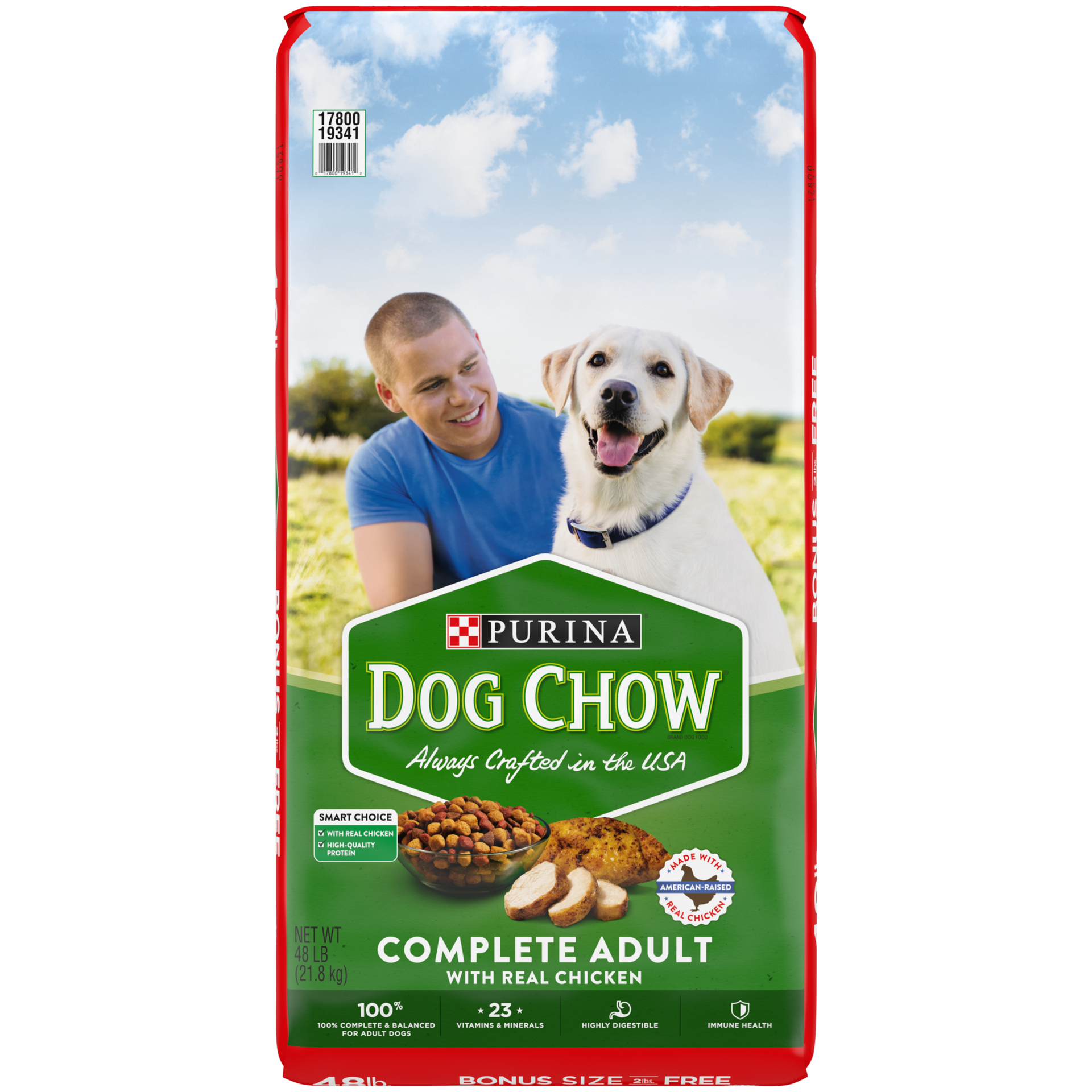 slide 1 of 12, Purina Dog Chow Dry Dog Food, Complete Adult With Real Chicken, 48 lb