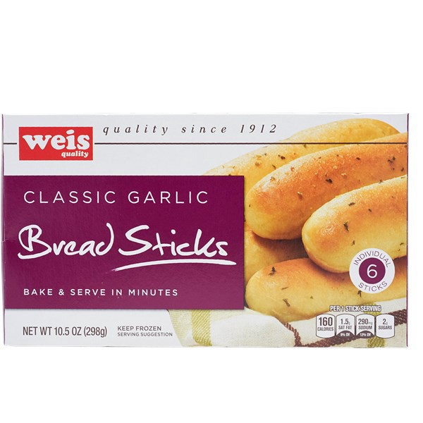 slide 1 of 1, Weis Quality Garlic Breadsticks, 10.5 oz