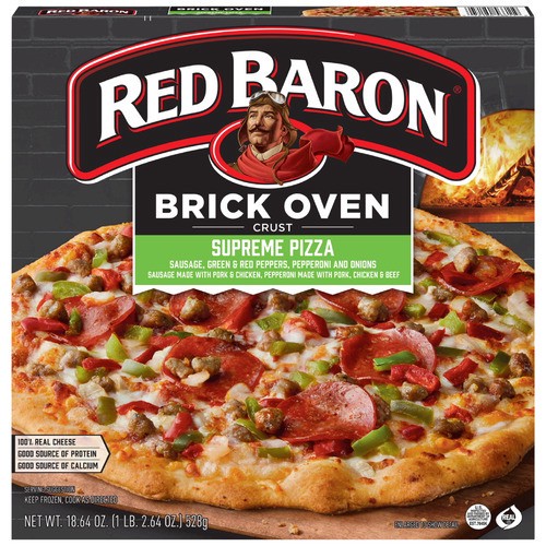 slide 1 of 1, Red Baron® frozen brick oven supreme pizza , 18.64 oz