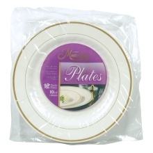 slide 1 of 1, Masterpiece Ivory Plastic Plates, 12 ct; 10.25 in