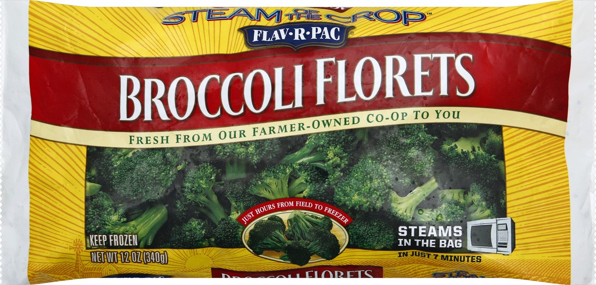 slide 5 of 6, Flav-R-Pac Steamables Broccoli Florets, 12 oz