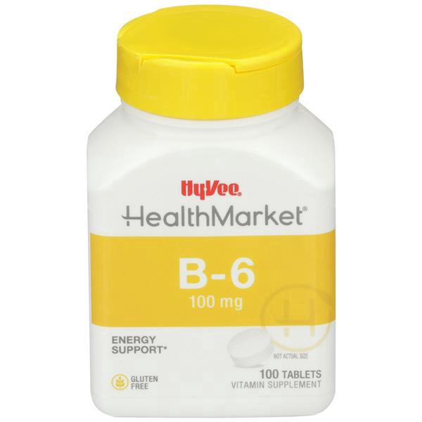 slide 1 of 1, Hy-Vee Healthmarket Vitamin B6 100Mg Tablets, 100 ct