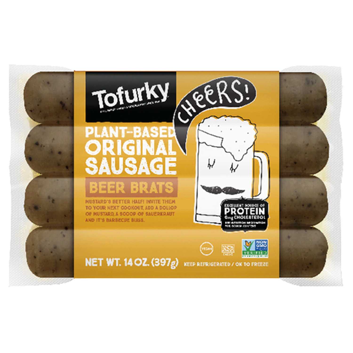 slide 1 of 1, Tofurky Beer Brat, 13 oz