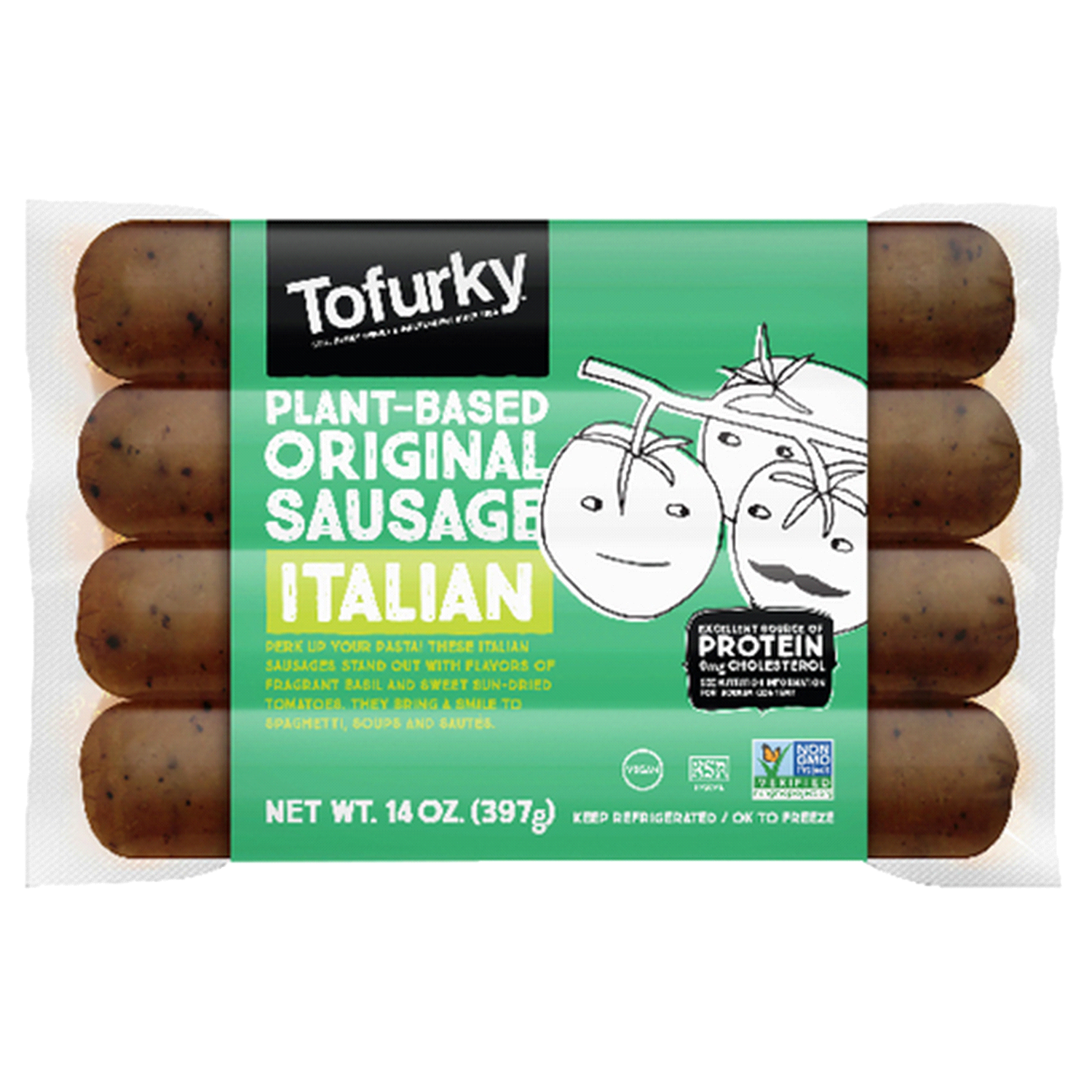 slide 1 of 1, Tofurky Italian Sausage, 13 oz