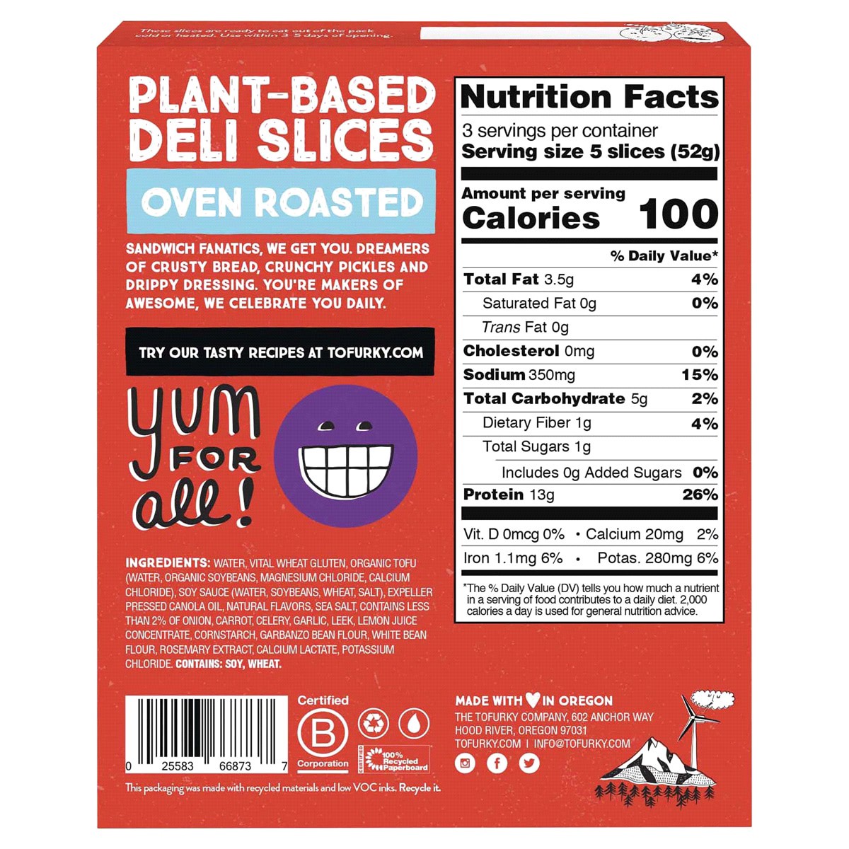 slide 2 of 2, Tofurky Roasted Turk'y Deli, 5.5 oz