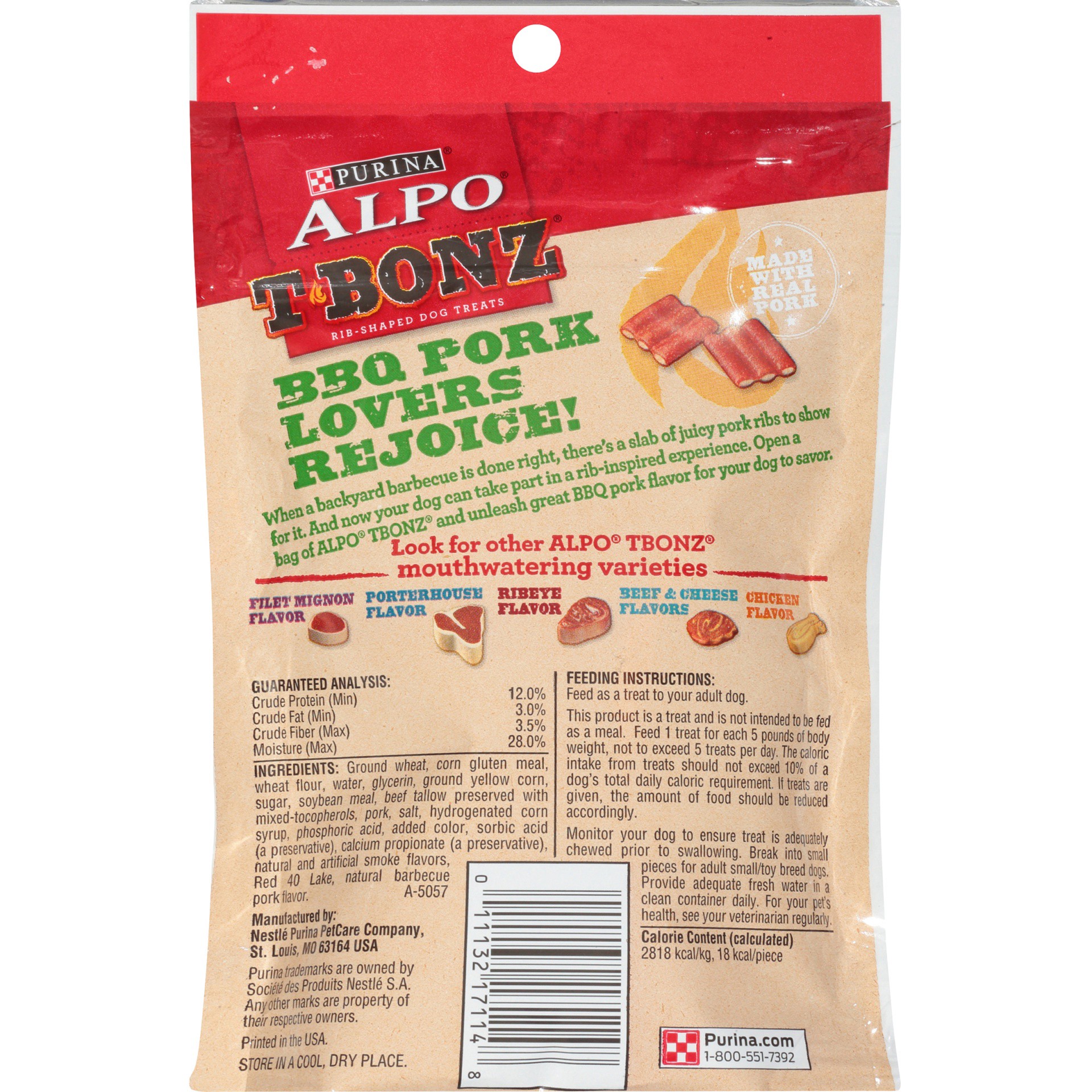 slide 7 of 7, ALPO Purina ALPO Made in USA Facilities Small Breed Dog Treats, TBonz BBQ Pork Flavor, 4.5 oz