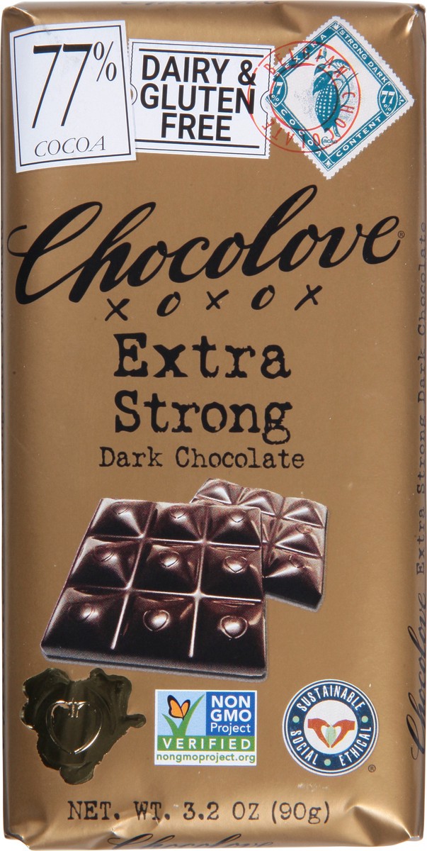 slide 7 of 9, Chocolove Extra Strong Dark Chocolate Bar, 3.2 oz