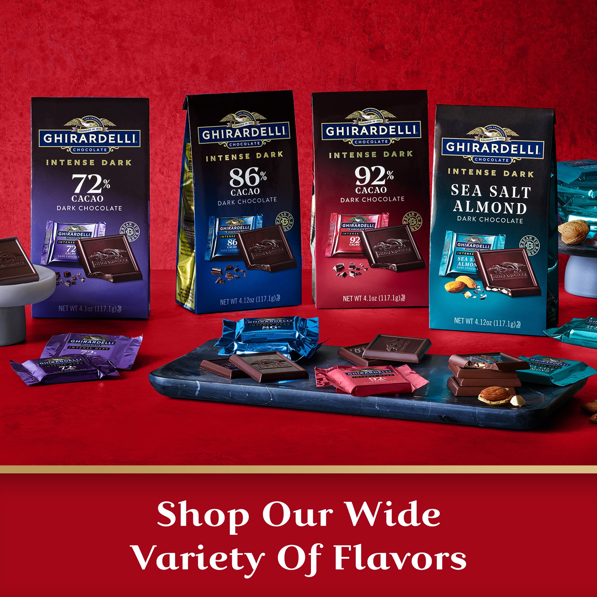 slide 3 of 8, Ghirardelli 60% Cacao Intense Dark Chocolate 4.1 oz, 4.1 oz