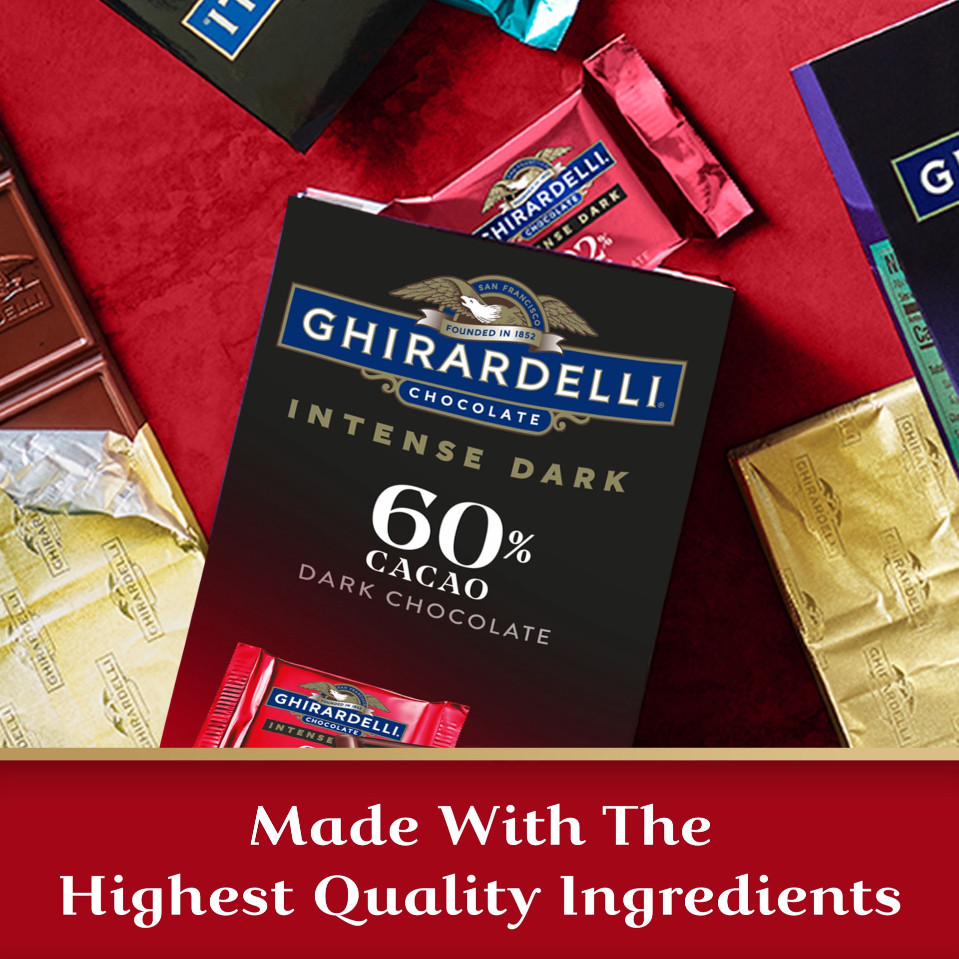 slide 5 of 8, Ghirardelli 60% Cacao Intense Dark Chocolate 4.1 oz, 4.1 oz