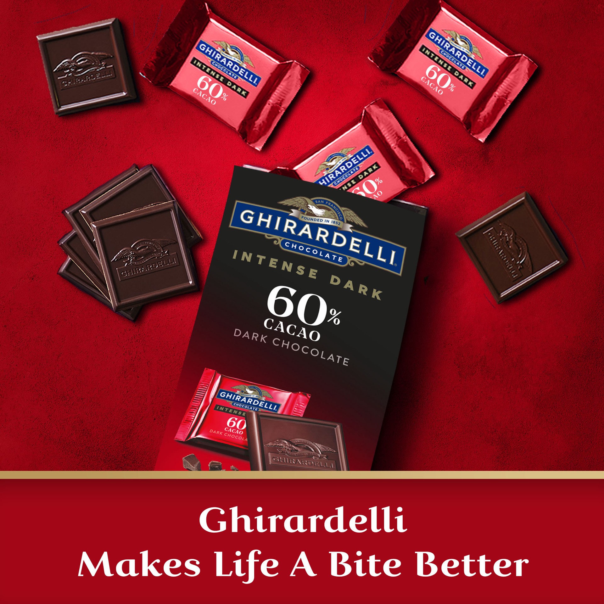 slide 4 of 8, Ghirardelli 60% Cacao Intense Dark Chocolate 4.1 oz, 4.1 oz