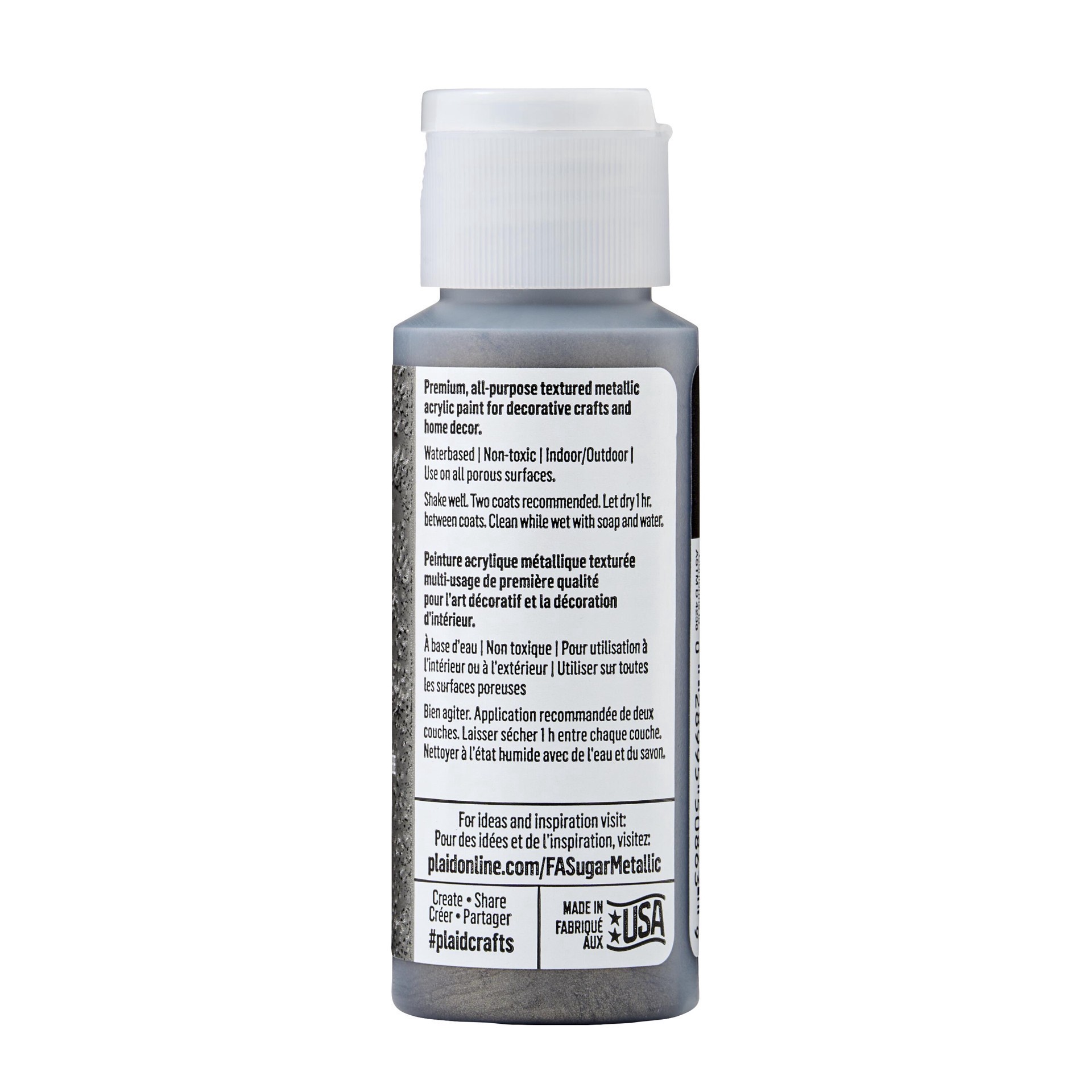 slide 3 of 11, Folkart Sugar Metallic Acrylic Paint, 2 fl oz