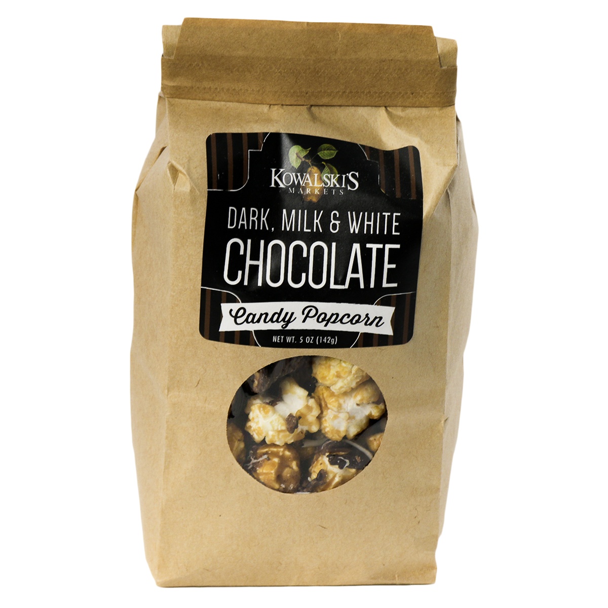 slide 1 of 1, Kowalski's Dark-Milk&Wht Choc Popcorn, 5 oz