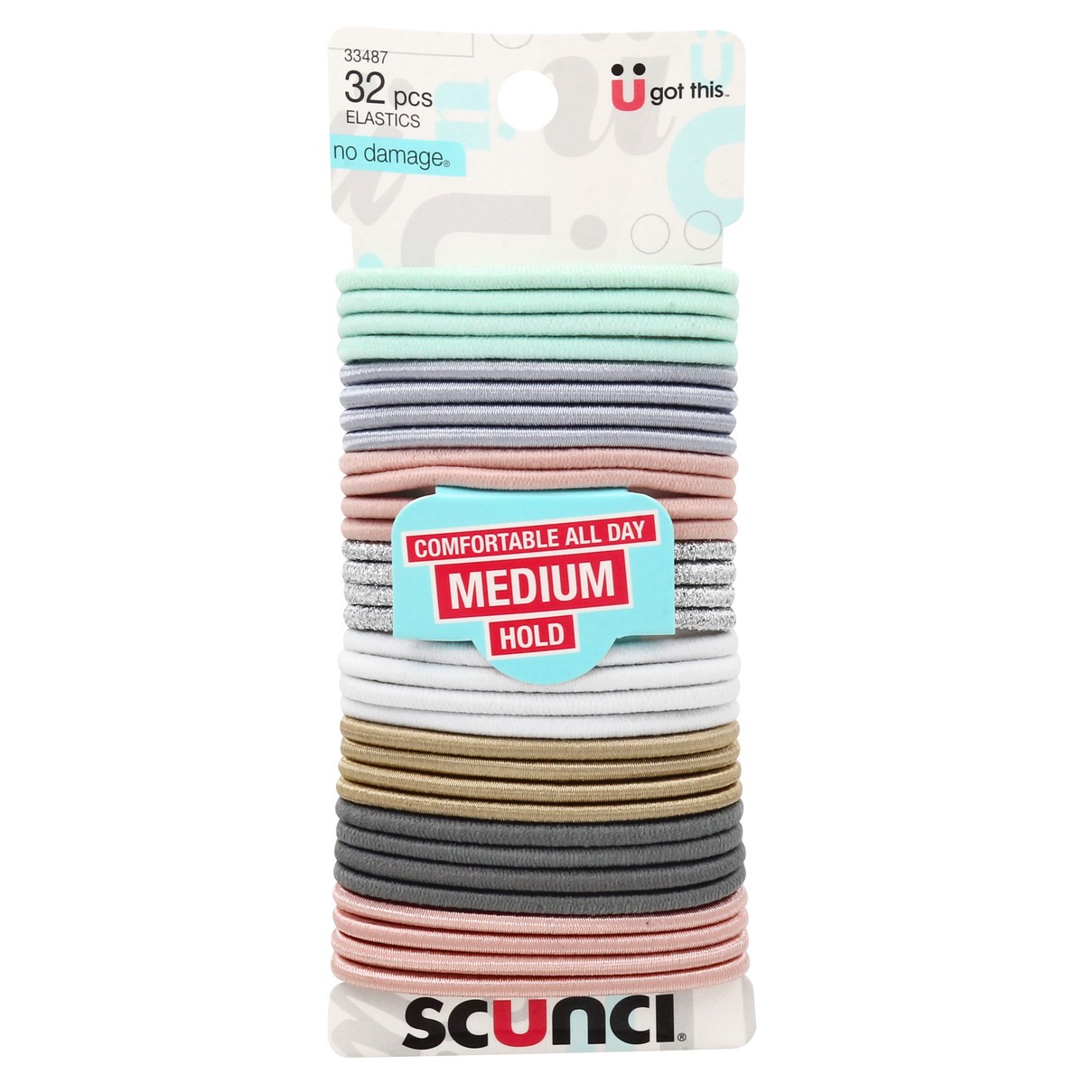 slide 1 of 10, scünci Elastics 4mm Textured Mixed Pastel, 32 ct