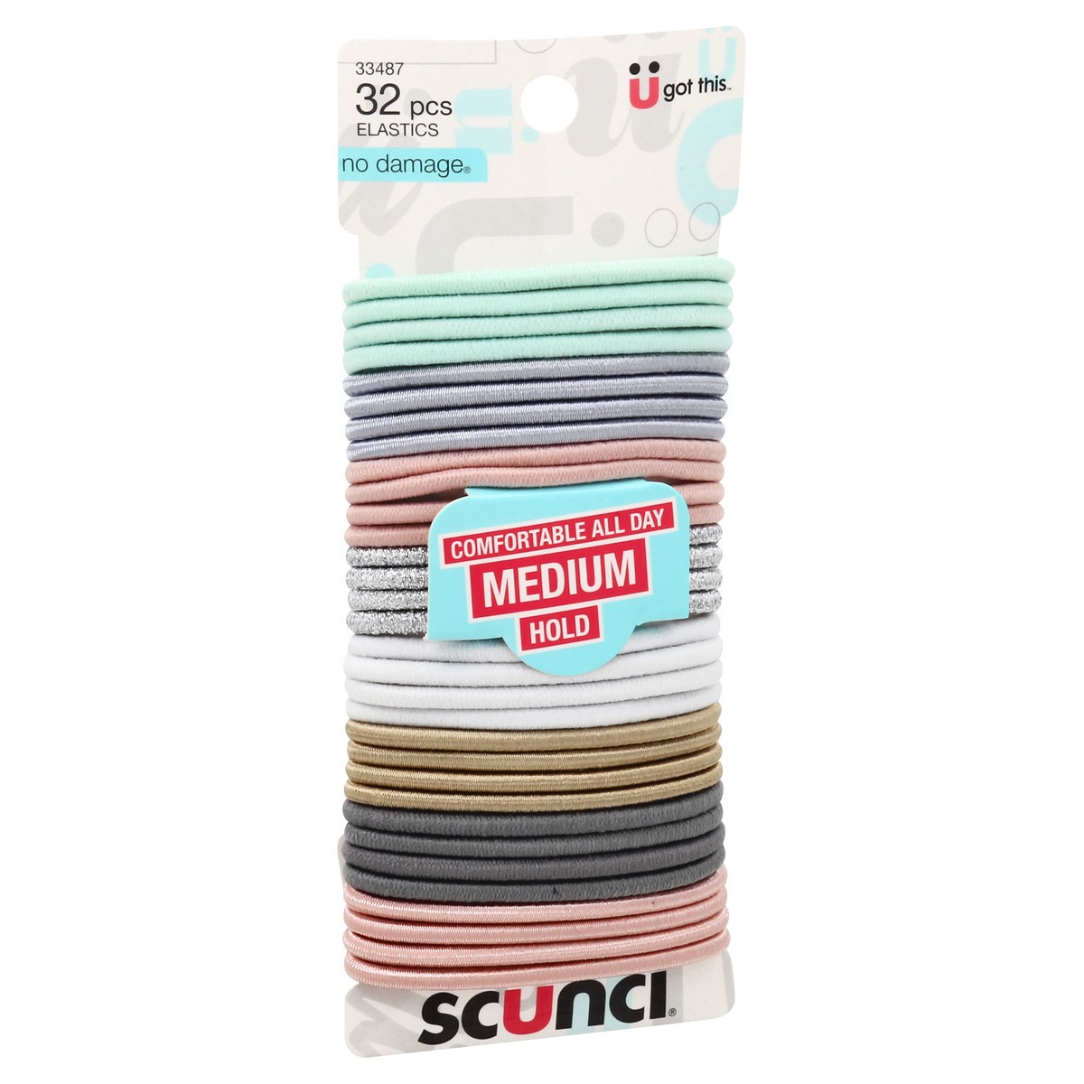 slide 9 of 10, scünci Elastics 4mm Textured Mixed Pastel, 32 ct