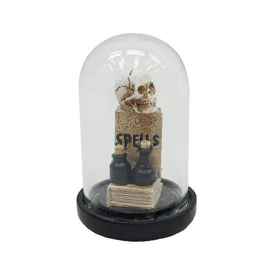 slide 1 of 2, Mini Skull & Books In Cloche By Ashland, 1.18 in x 1.18 in x 1.73 in