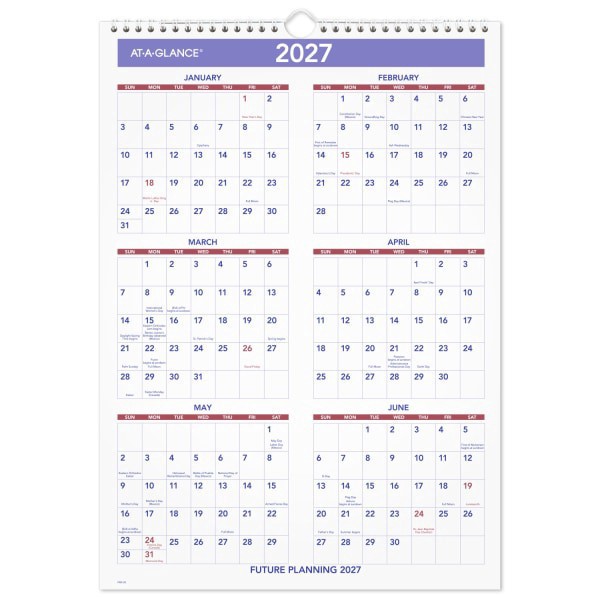 slide 4 of 6, AT-A-GLANCE® 2026 Monthly Wall Calendar, Medium, 12"" x 17"", 1 ct