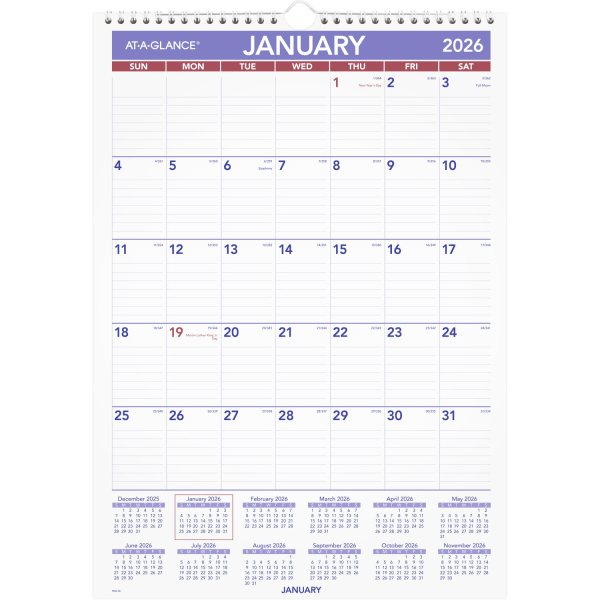 slide 5 of 6, AT-A-GLANCE® 2026 Monthly Wall Calendar, Medium, 12"" x 17"", 1 ct