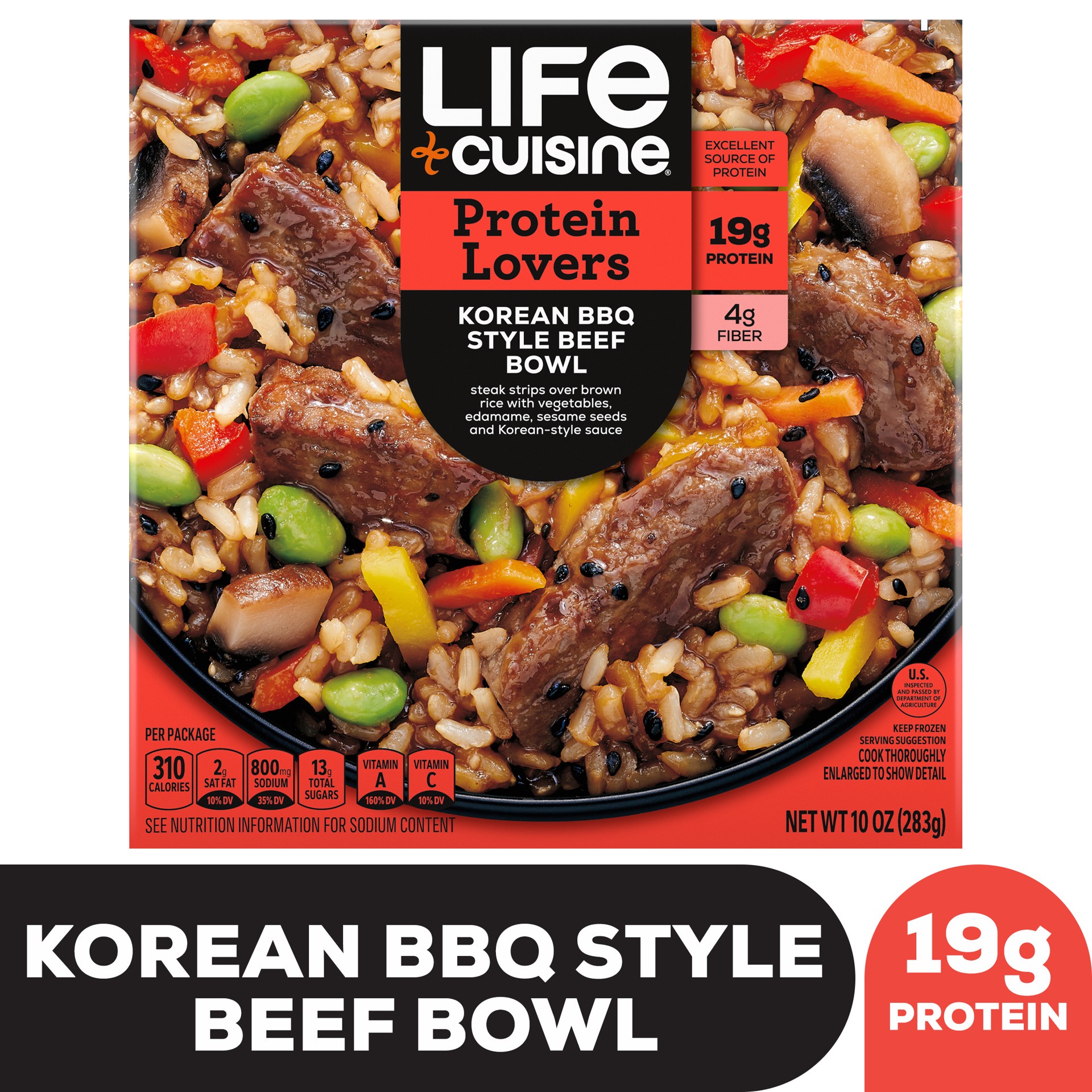 slide 1 of 3, Life Cuisine Frozen Meal Korean BBQ Style Beef Bowl, Protein Lovers Microwave Meal, High Protein Dinner For One, 10 oz