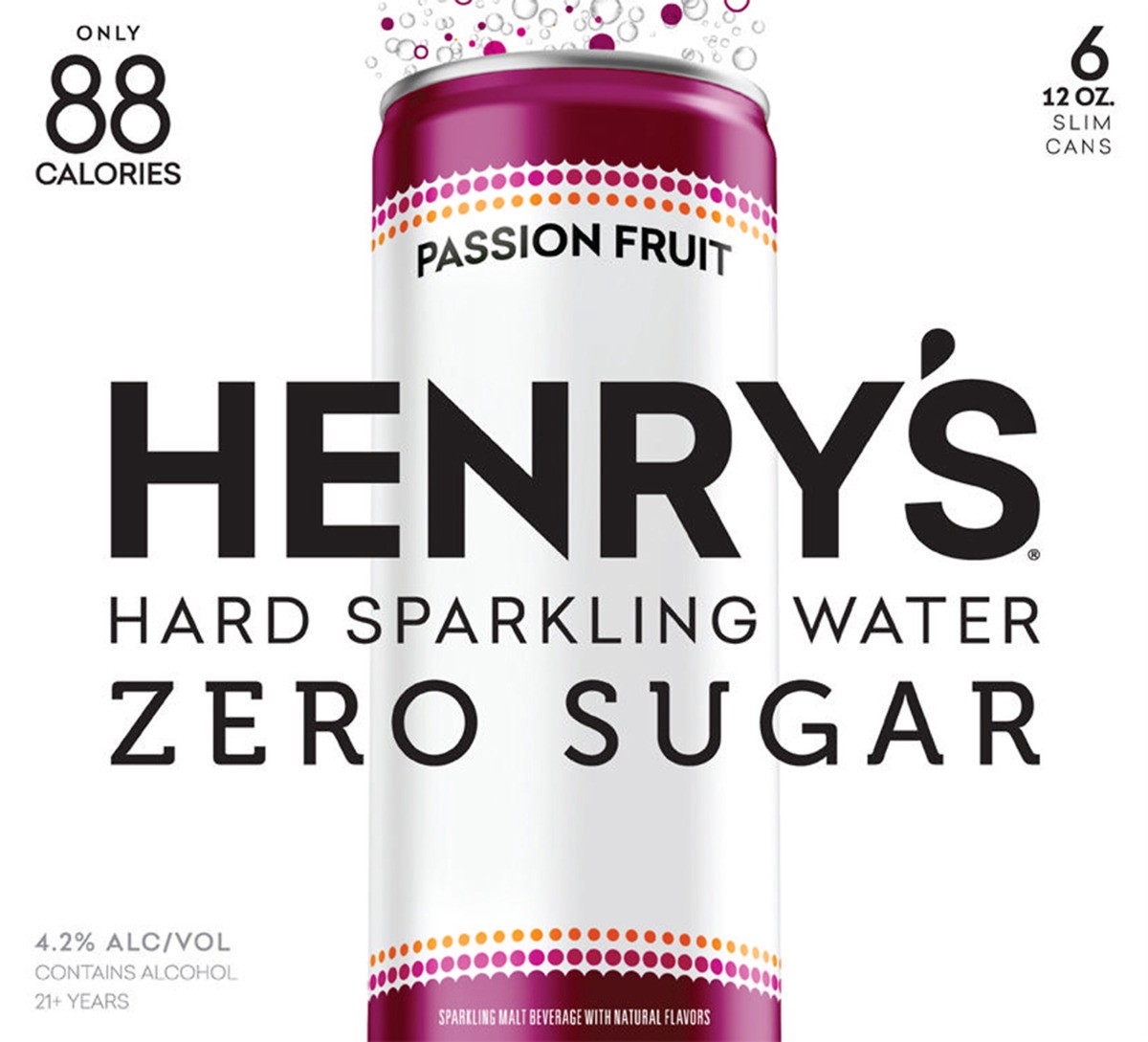 slide 3 of 3, Henry's Henry 's Passion Fruit Hard Sparklng 6Pk, 6 ct; 12 oz