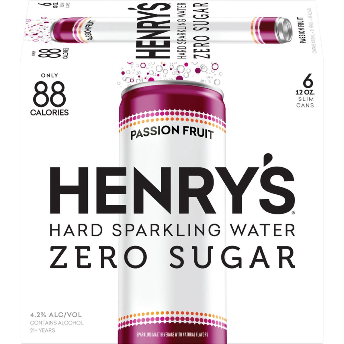 slide 1 of 3, Henry's Henry 's Passion Fruit Hard Sparklng 6Pk, 6 ct; 12 oz