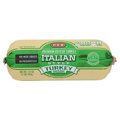 slide 1 of 1, H-E-B Italian Style Turkey Sausage Breakfast Roll, 16 oz