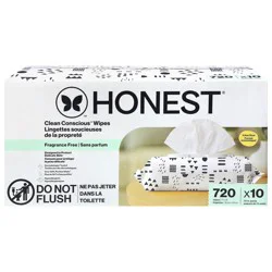Honest Clean Conscious Fragrance Free Wipes 10 - 72 Wipe Packs