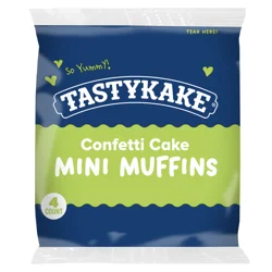 Tastykake Confetti Cake Mini Muffins, Portable and Shareable, Confetti Muffins- 4 ct