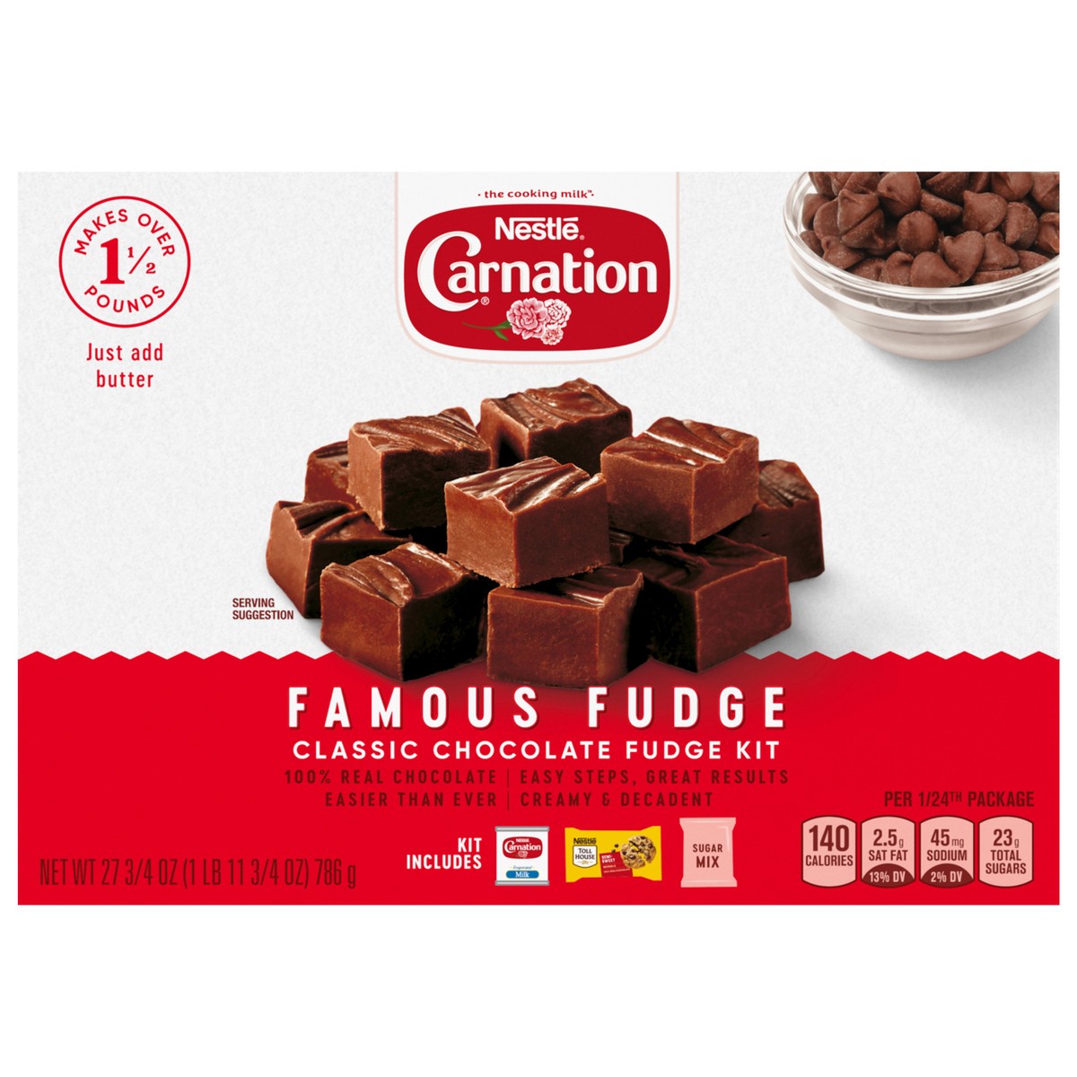 slide 1 of 9, CARNATION Famous Fudge Kit Without Marshmellows - 27.75 oz, 27.75 oz
