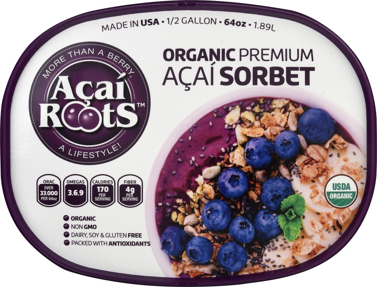 slide 2 of 13, Acai Roots Organic Premium Acai Sorbet 0.5 gal, 1/2 gal