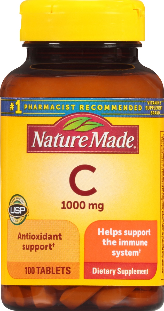slide 8 of 9, Nature Made Vitamin C 1000mg Immune System Supplement Tablets - 100ct, 
