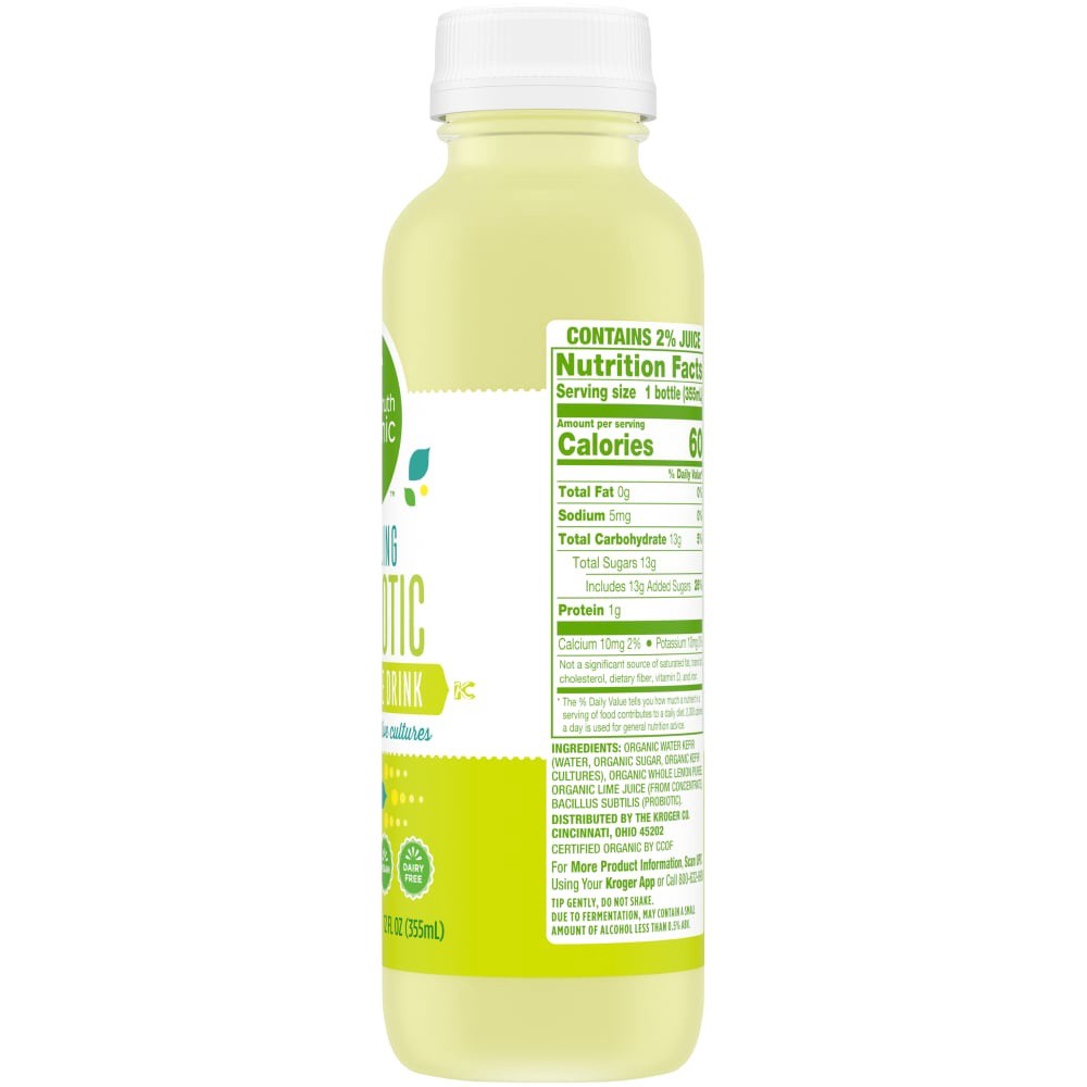 slide 3 of 4, Simple Truth Organic Sparkling Probiotic Lemon Lime Kefir Water Drink, 12 fl oz