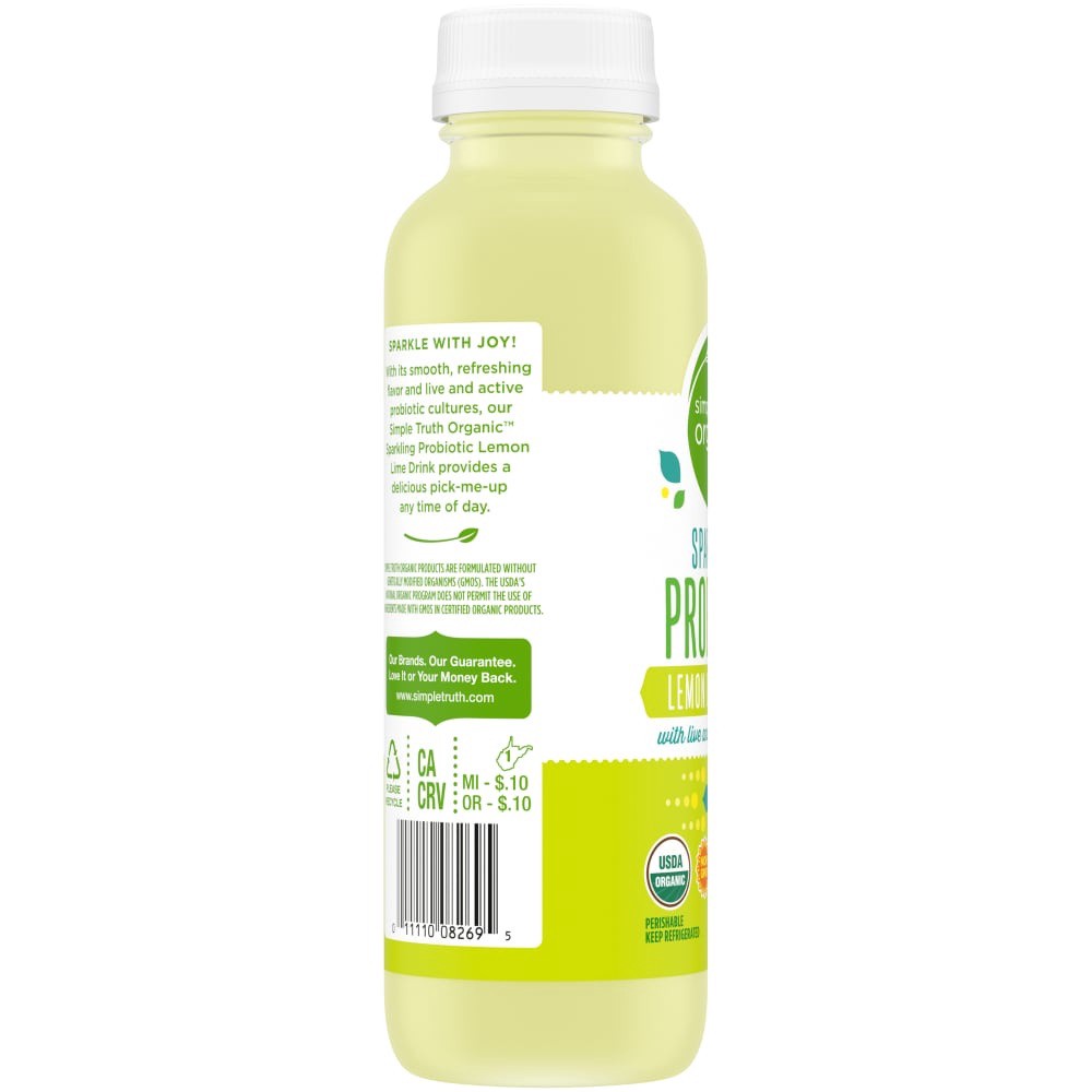 slide 4 of 4, Simple Truth Organic Sparkling Probiotic Lemon Lime Kefir Water Drink, 12 fl oz