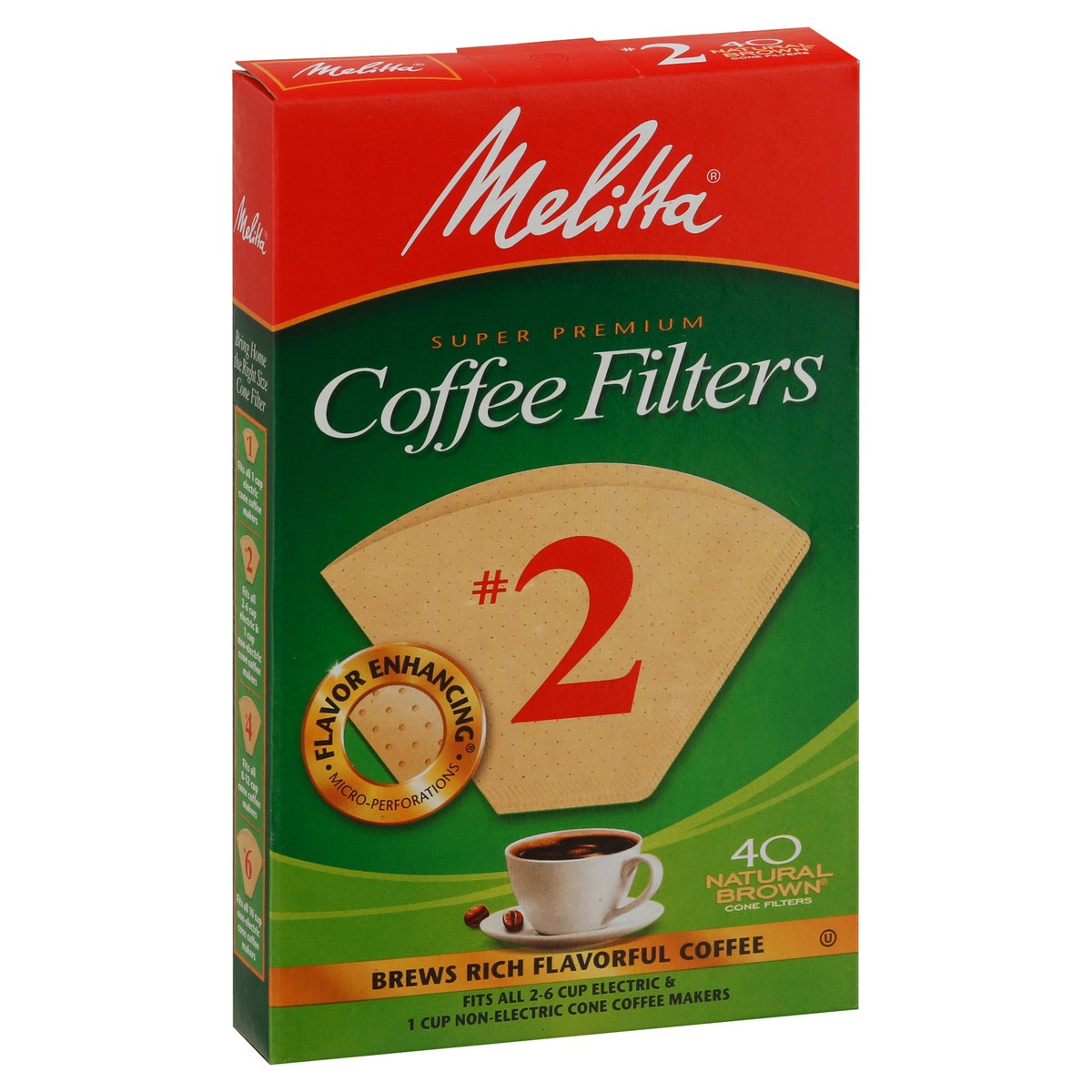 slide 2 of 9, Melitta No. 2 Natural Brown Coffee Filters 40 ea, 40 ct