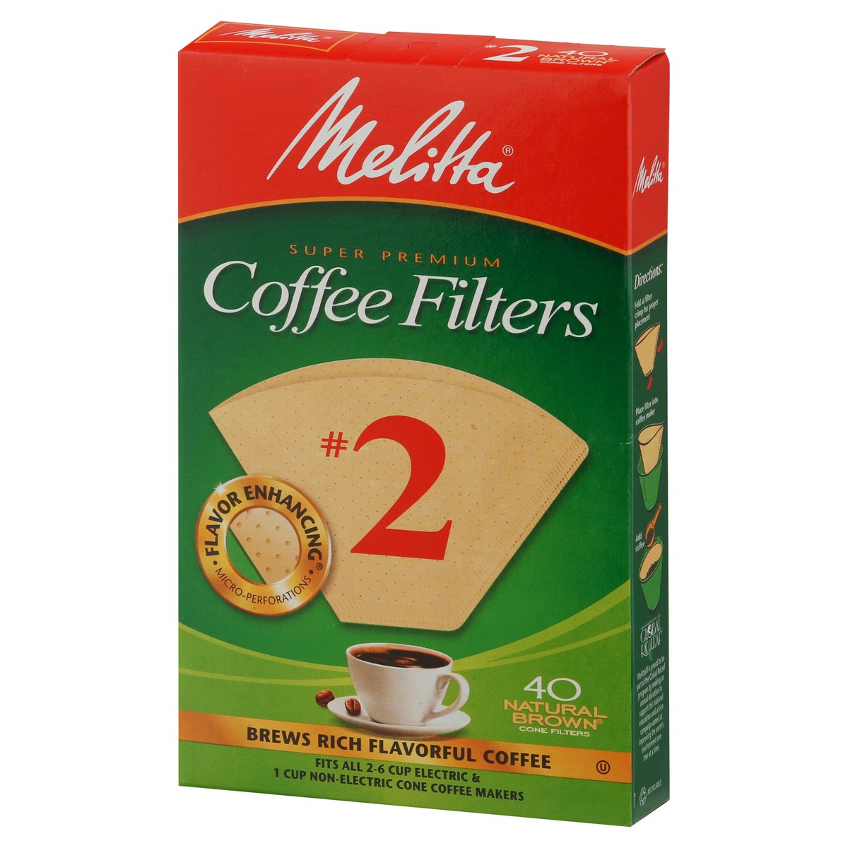 slide 3 of 9, Melitta Coffee Filters Cone Natural Brown No. 2 - 40 Count, 40 ct