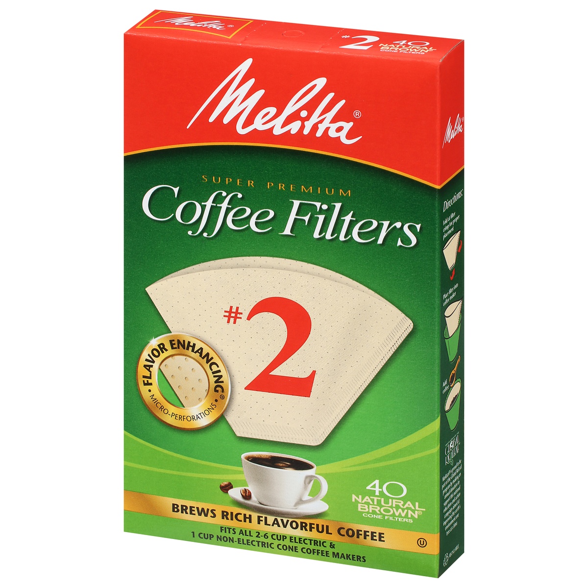 slide 3 of 9, Melitta Natural Brown No. 2 Cone Coffee Filters, 40 ct