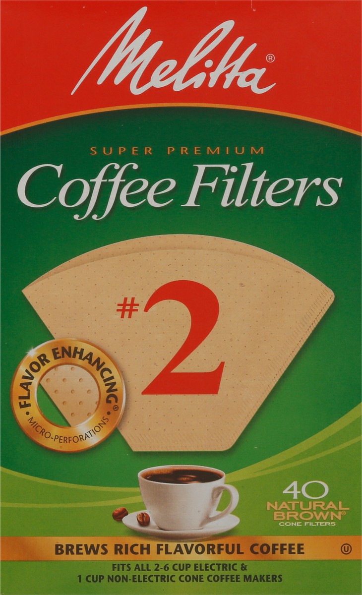 slide 5 of 9, Melitta No. 2 Natural Brown Coffee Filters 40 ea, 40 ct