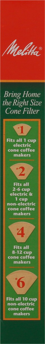 slide 7 of 9, Melitta Coffee Filters Cone Natural Brown No. 2 - 40 Count, 40 ct