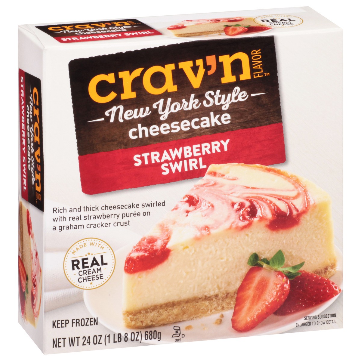 slide 9 of 9, Crav'n Flavor Strawberry Swirl New York Style Cheesecake, 24 oz