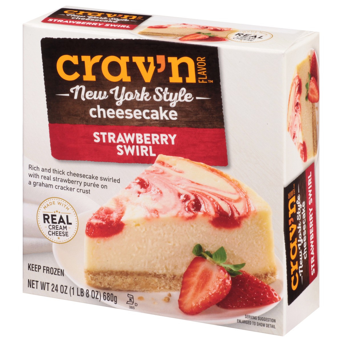 slide 7 of 9, Crav'n Flavor Strawberry Swirl New York Style Cheesecake, 24 oz