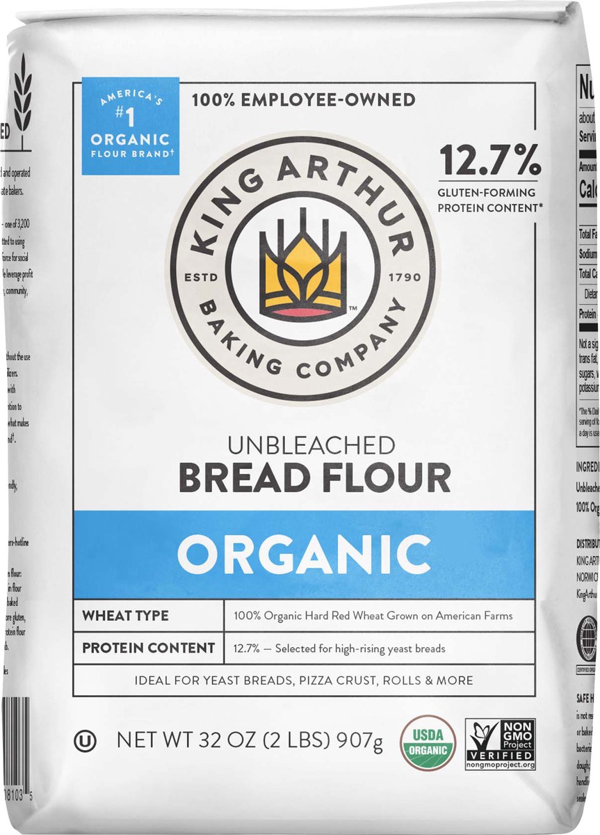 slide 1 of 29, King Arthur Bread Flour Unbleached Organic, 2 lb