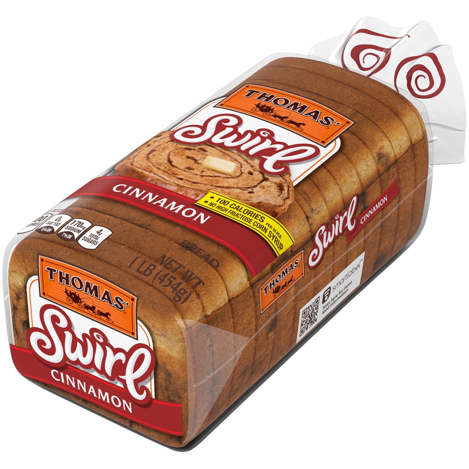 slide 7 of 9, Thomas' Cinnamon Swirl Bread, 16 oz, 1 lb