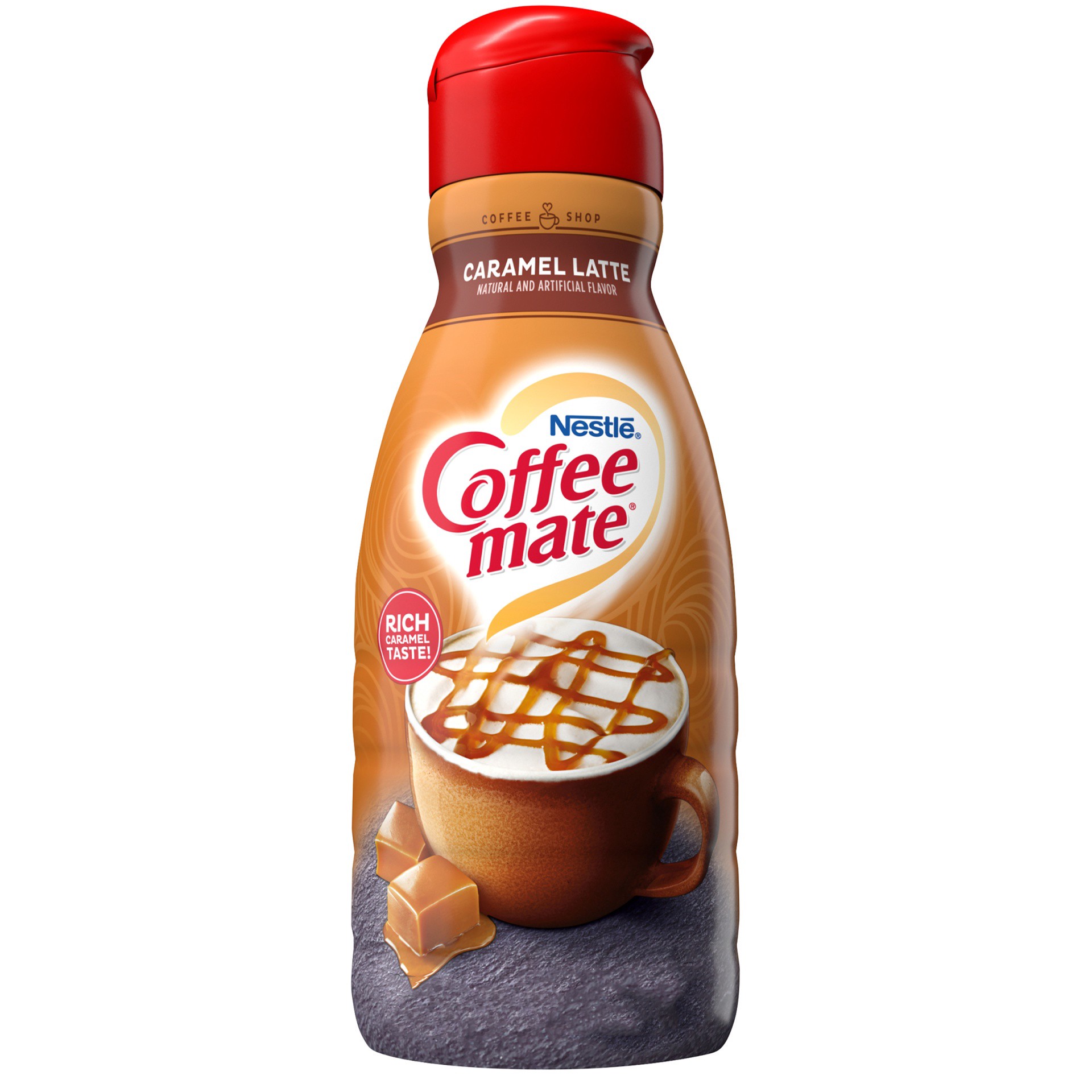slide 2 of 9, Coffee mate Coffee-Mate Caramel Latte Liquid Coffee Creamer, 32.02 fl oz