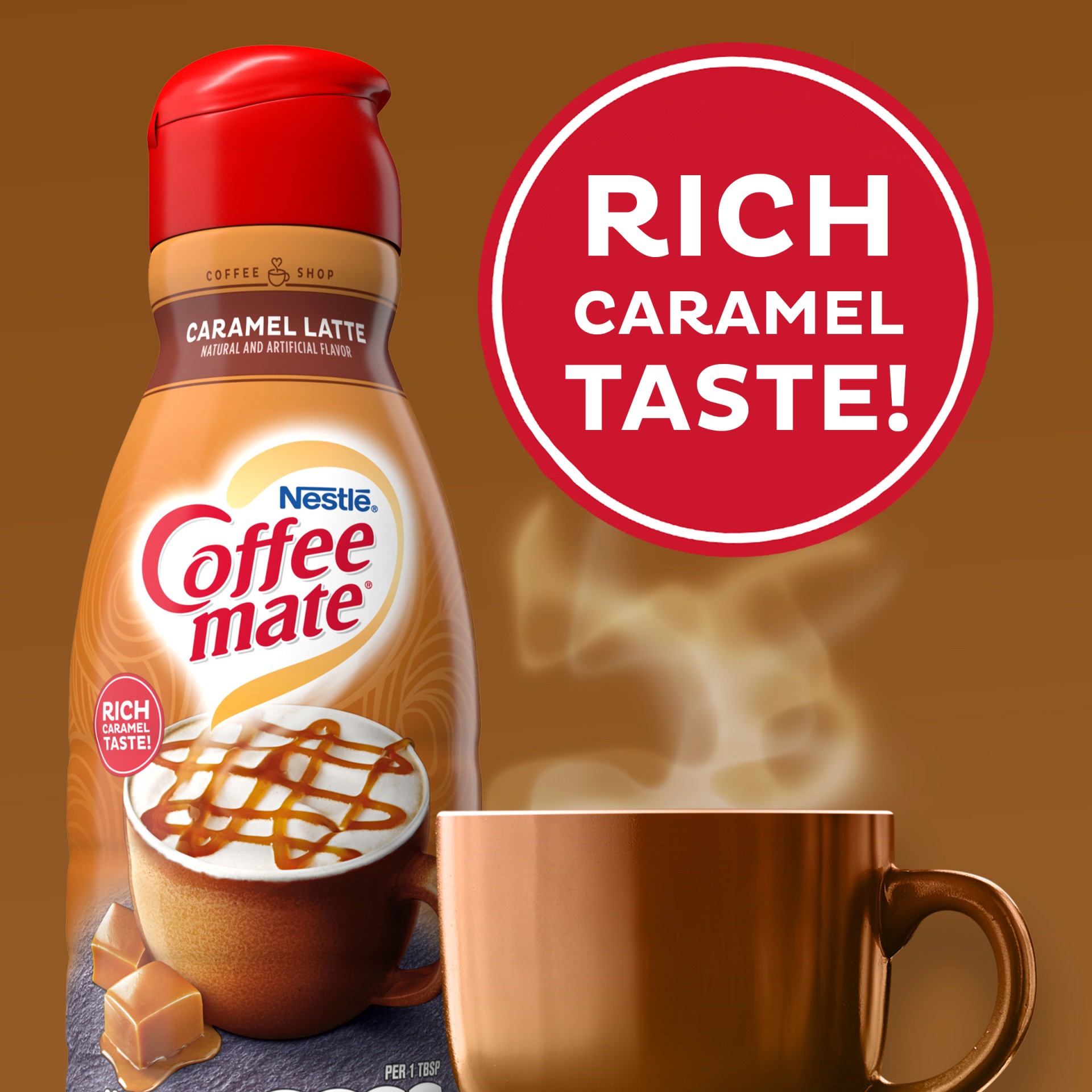 slide 5 of 9, Coffee mate Coffee-Mate Caramel Latte Liquid Coffee Creamer, 32.02 fl oz