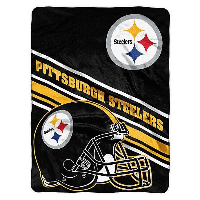 slide 1 of 1, NFL Pittsburgh Steelers Slant Raschel Throw Blanket, 60 in x 80 in