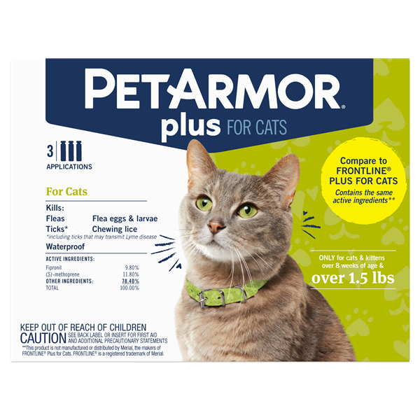 slide 1 of 1, PetArmor Plus Flea & Tick For Cats, 3 ct