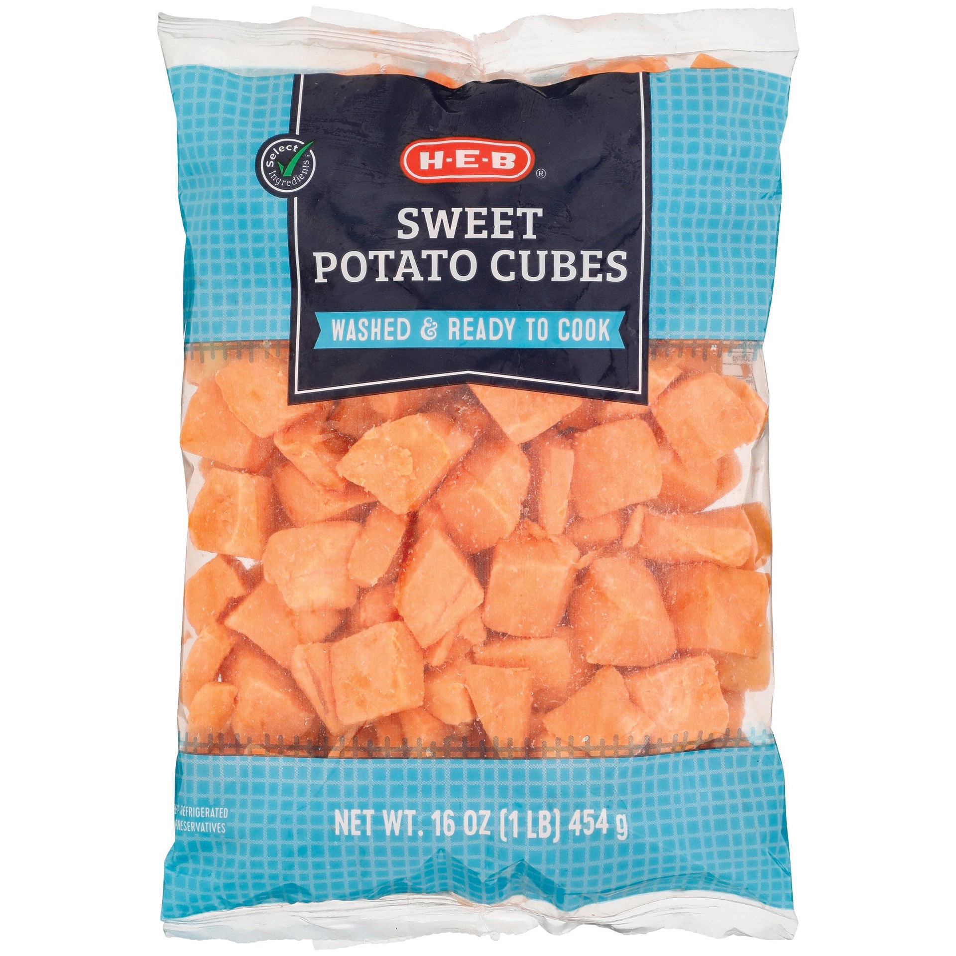 slide 1 of 1, H-E-B Fresh Sweet Potato Cubes, 16 oz