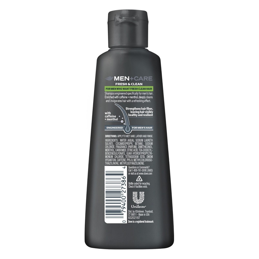 slide 3 of 3, Dove Men+Care Fresh and Clean 2 in 1 Shampoo, 3 fl oz